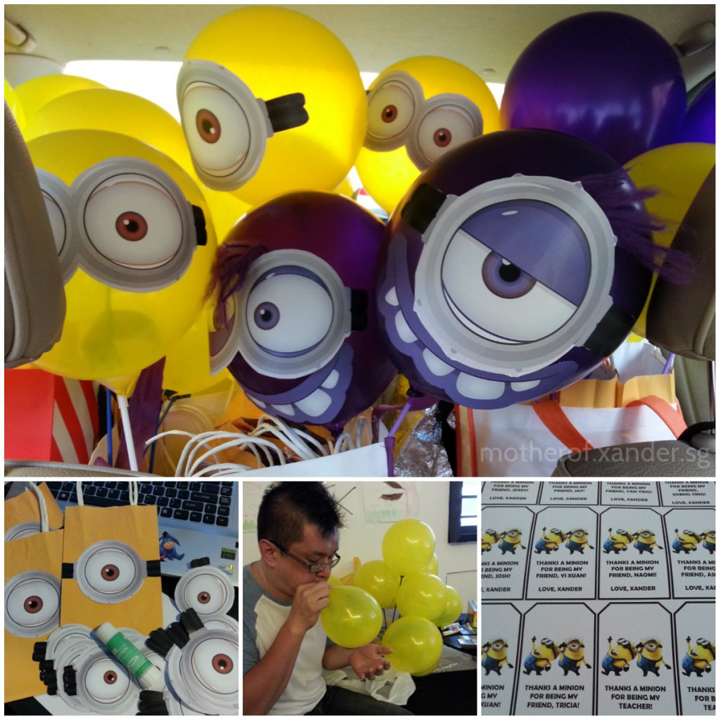 minion balloons and minion goodie bags